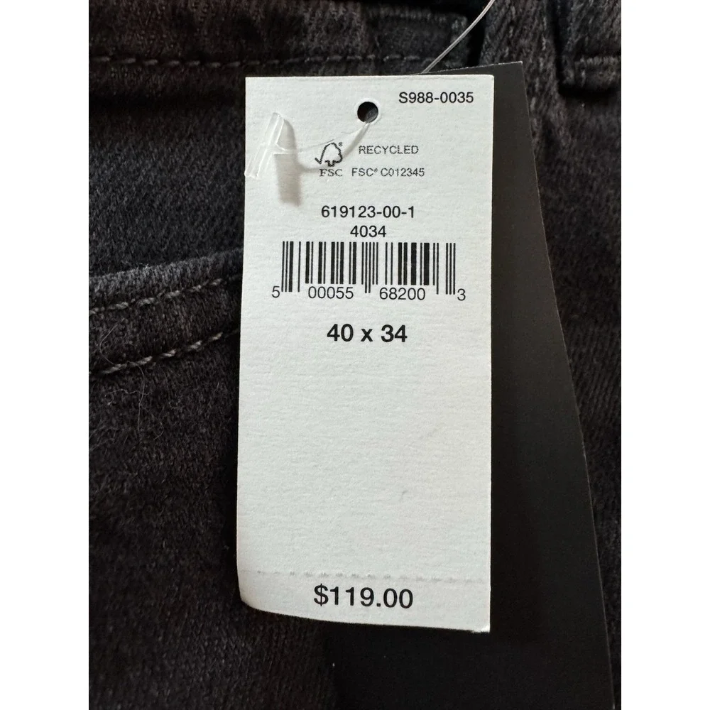 Banana Republic Loose Fit Jeans 40x34 Charcoal Black Wash Denim Plants NWT‎